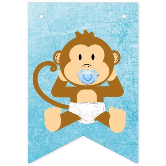 Monkey Baby Showblauer Flaggenbanner Wimpelkette (Zweite Fahne)