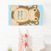 Monkey Baby Shower Blue Banner (Insitu)