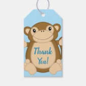 Monkey Baby Shower Blue Geschenkanhänger (Vorderseite)