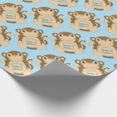 Monkey Baby Shower Blue Geschenkpapier (Ecke)