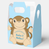 Monkey Baby Shower Blue Geschenkschachtel (Geöffnet)