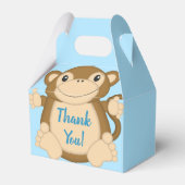 Monkey Baby Shower Blue Geschenkschachtel (Vorderseite)