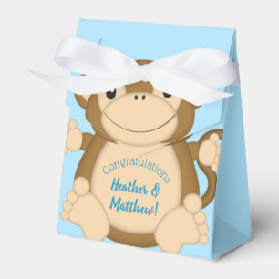Monkey Baby Shower Blue Geschenkschachtel