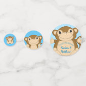Monkey Baby Shower Blue Konfetti (Vorderseiten)