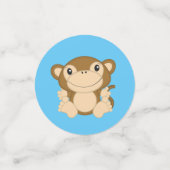 Monkey Baby Shower Blue Konfetti (Klein Vorderseite)
