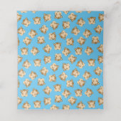 Monkey Baby Shower Blue Platzkarte (Innenseite Aufgefaltet)