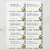 Monkey Baby Shower Diaper Raffle (Vorne/Hinten)