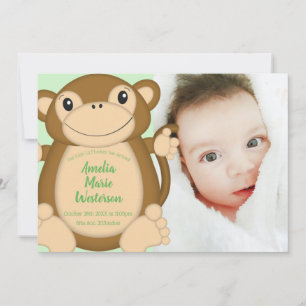 Monkey Baby Shower Dschungel Einladung