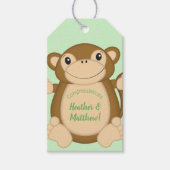 Monkey Baby Shower Dschungel Geschenkanhänger (Vorderseite)