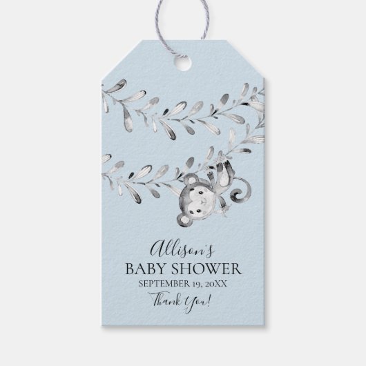Monkey Baby Shower Favor Gift Tag Geschenkanhänger (Vorderseite)