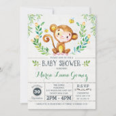 Monkey Baby Shower Jungle Baby Boy Einladung (Vorderseite)