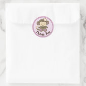 Monkey Baby Shower Vielen Dank Labels/Siegel CJ-O Runder Aufkleber (Tasche)