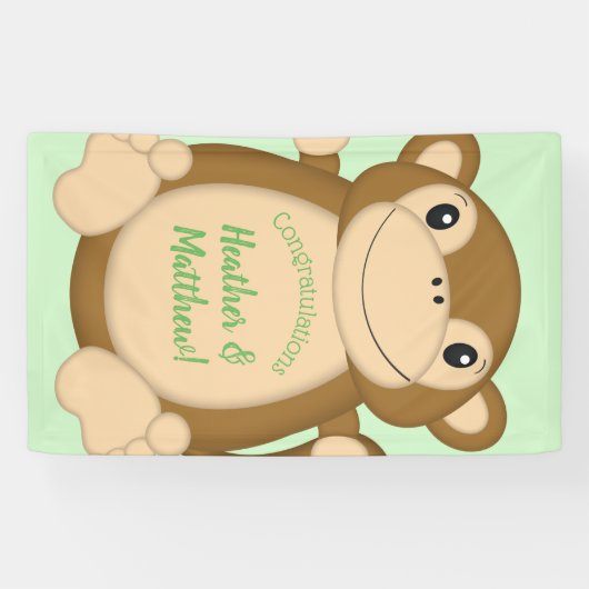 Monkey Baby Showgrün Banner (Horizontal)