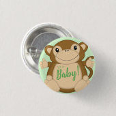 Monkey Baby Showgrün Button (Vorne & Hinten)