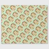 Monkey Baby Showgrün Geschenkpapier (Flach)