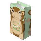 Monkey Baby Showgrün Kleine Geschenktüte (Rückseite Schrägansicht)