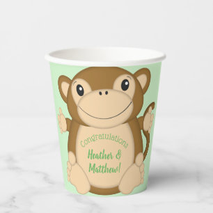 Monkey Baby Showgrün Pappbecher