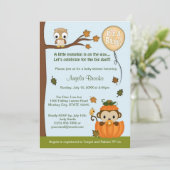 MONKEY Babydusche Einladung Fall Pumpkin NEUTRAL (Stehend Vorderseite)