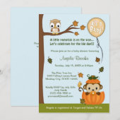 MONKEY Babydusche Einladung Fall Pumpkin NEUTRAL (Vorne/Hinten)