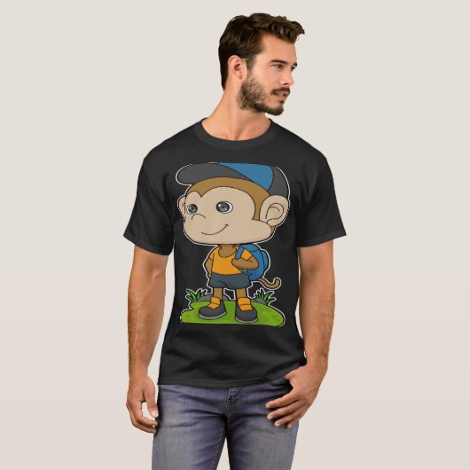 Monkey Backpack Cap T-Shirt (Vorne ganz)