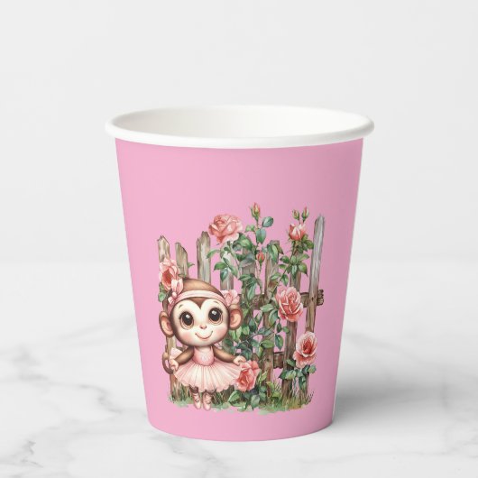 Monkey Ballerina Pappbecher (Rückseite)