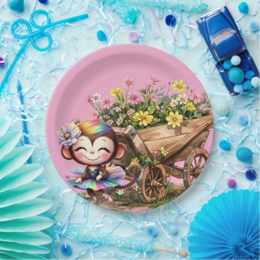 Monkey Ballerina Pappteller (Party)