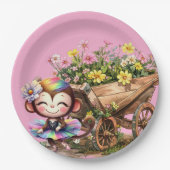 Monkey Ballerina Pappteller (Vorderseite)