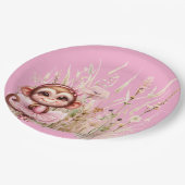 Monkey Ballerina Pappteller (Schrägansicht)