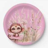 Monkey Ballerina Pappteller (Vorderseite)
