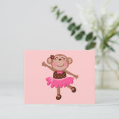 Monkey Ballerina Postkarte (Stehend Vorderseite)