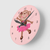 Monkey Ballerina Runde Wanduhr (Winkel)