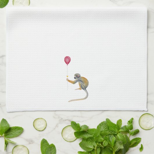 Monkey Ballon Party Geschirrtuch (Gefaltet)