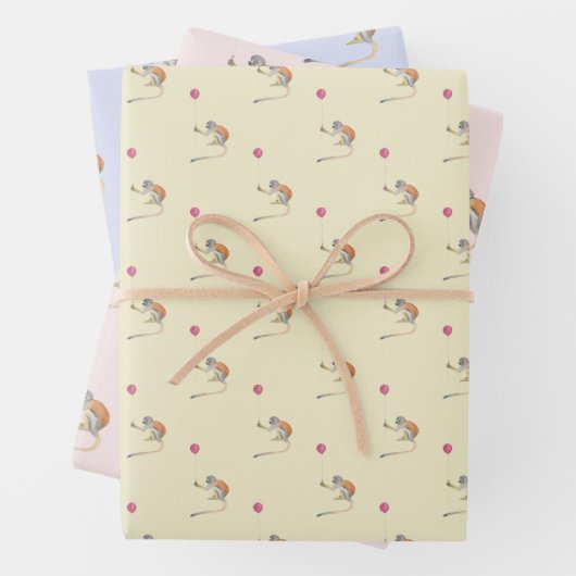 Monkey-Ballon Partys CadeauPapier Vellen Set Geschenkpapier Set (Beispiel)
