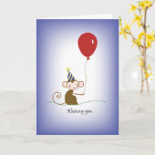 Monkey & Balloon Geburtstag Karte (Gelbe Blume)