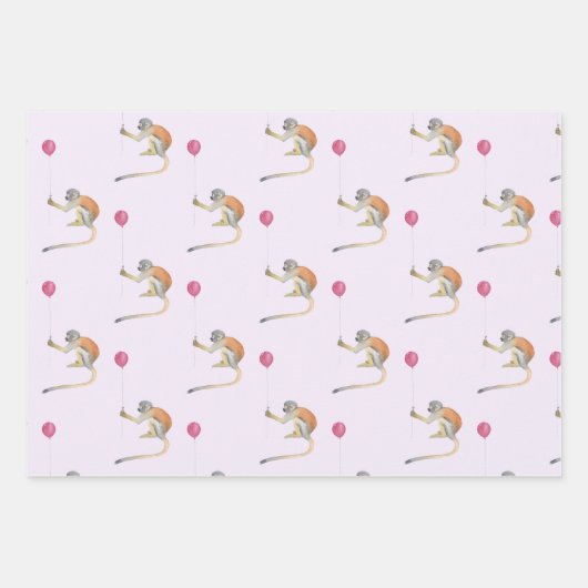Monkey Balloon Party Cadeaupapier Set - Tonkinson Geschenkpapier Set (Vorderseite 3)
