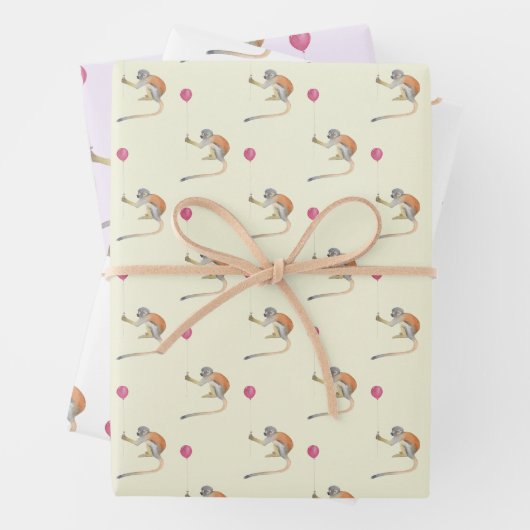 Monkey Balloon Party Cadeaupapier Set - Tonkinson Geschenkpapier Set (Beispiel)