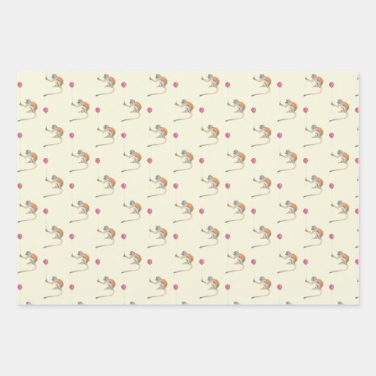 Monkey Balloon Party Cadeaupapier Set - Tonkinson Geschenkpapier Set (Vorderseite)