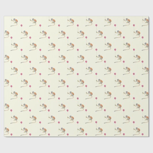 Monkey Balloon Party Gift Wrap by Tonkinson Geschenkpapier (Flach)