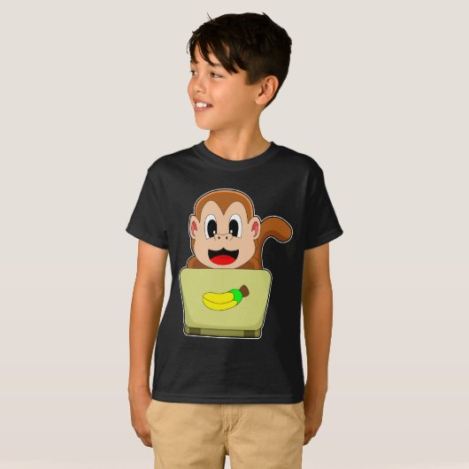Monkey Banana Laptop T-Shirt (Vorne ganz)