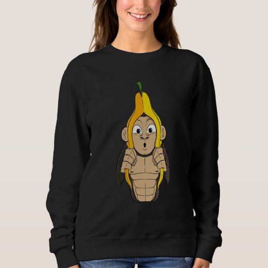 Monkey Banana Spaß Sweatshirt (Vorderseite)