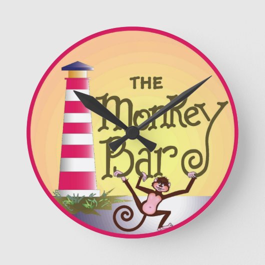 Monkey Bar Clock Runde Wanduhr (Vorderseite)