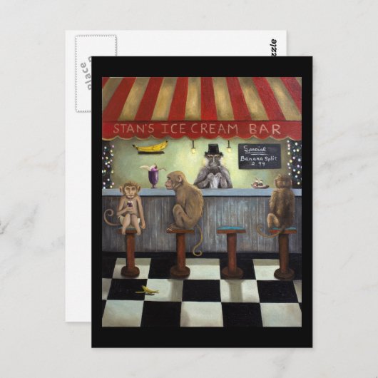 Monkey Bar Postkarte (Vorne/Hinten)