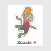 Monkey Basketball-Spieler Basketball Aufkleber (Blatt)