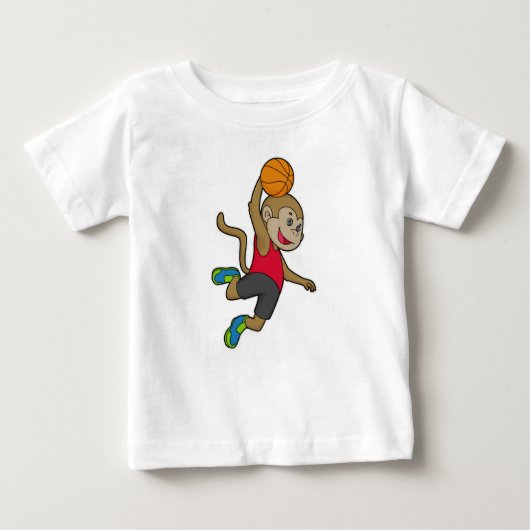 Monkey Basketball-Spieler Basketball Baby T-shirt (Vorderseite)
