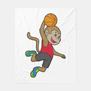 Monkey Basketball-Spieler Basketball Fleecedecke