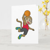 Monkey Basketball-Spieler Basketball Karte (Gelbe Blume)