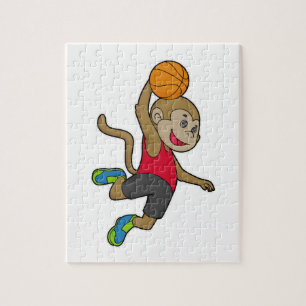 Monkey Basketball-Spieler Basketball Puzzle