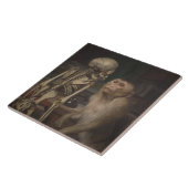 Monkey Before a Skeleton (von Gabriel von Max) Fliese (Seite)
