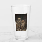 Monkey Before a Skeleton (von Gabriel von Max) Glas (Vorderseite)