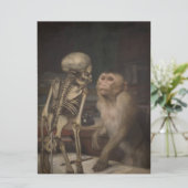 Monkey Before a Skeleton (von Gabriel von Max) Karte (Stehend Vorderseite)